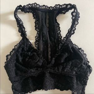 Aerie Black Lace Racerback Bralette Size XS